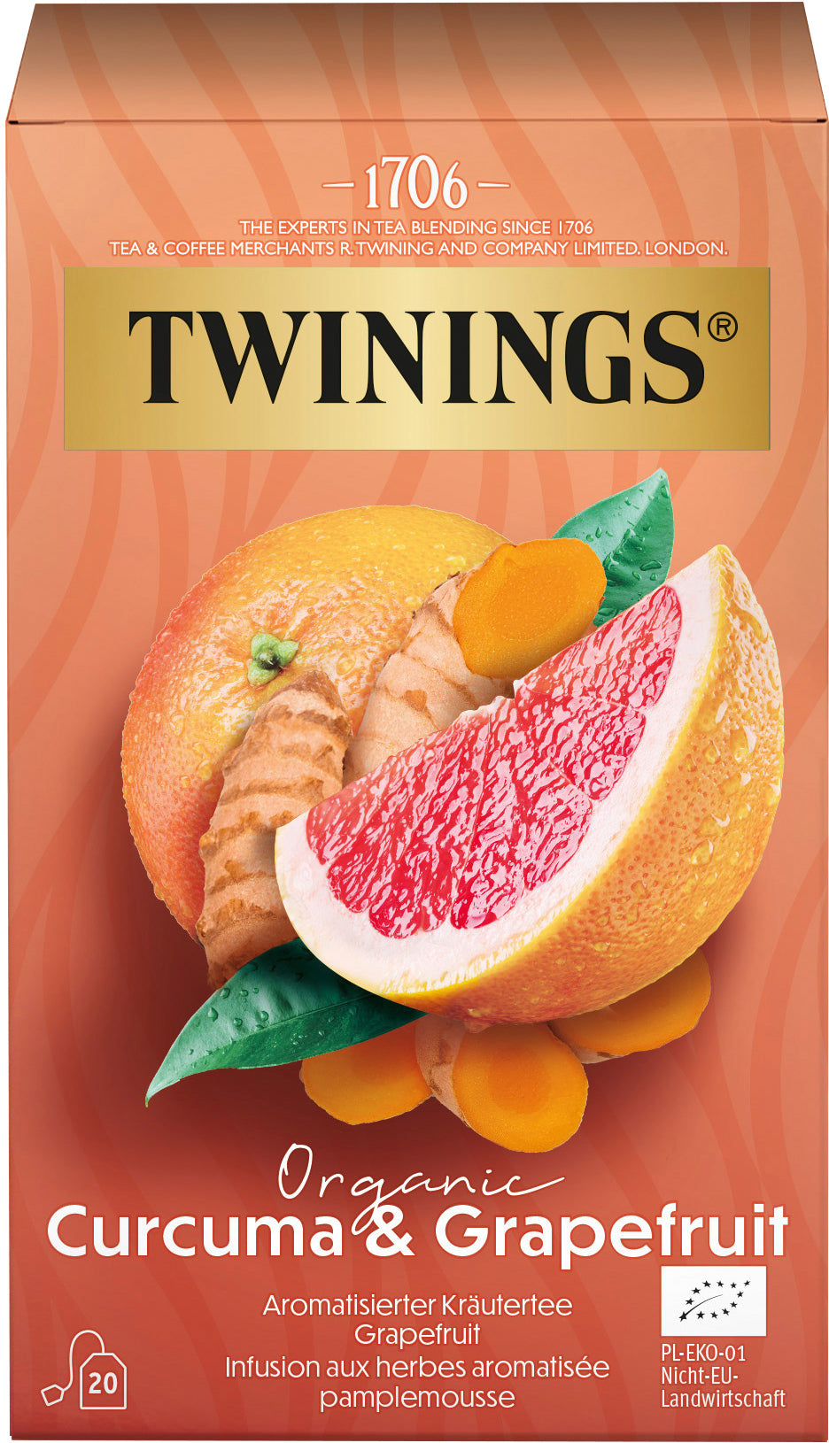 TWININGS Bio Kurkuma & Grapefruit 100017267 Sachets 2g, 20 pcs.