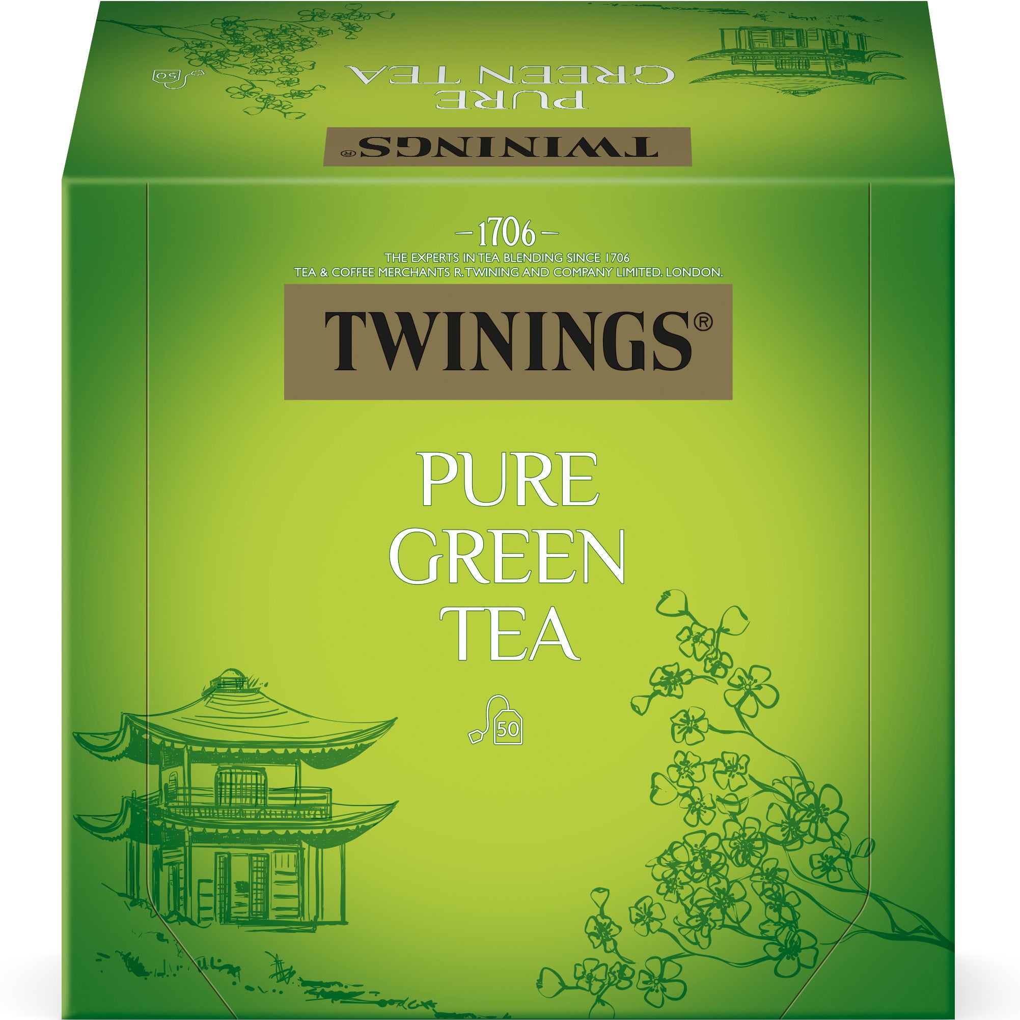 TWININGS Green Tea pure 100017998 Sachets 2g, 50 pcs.