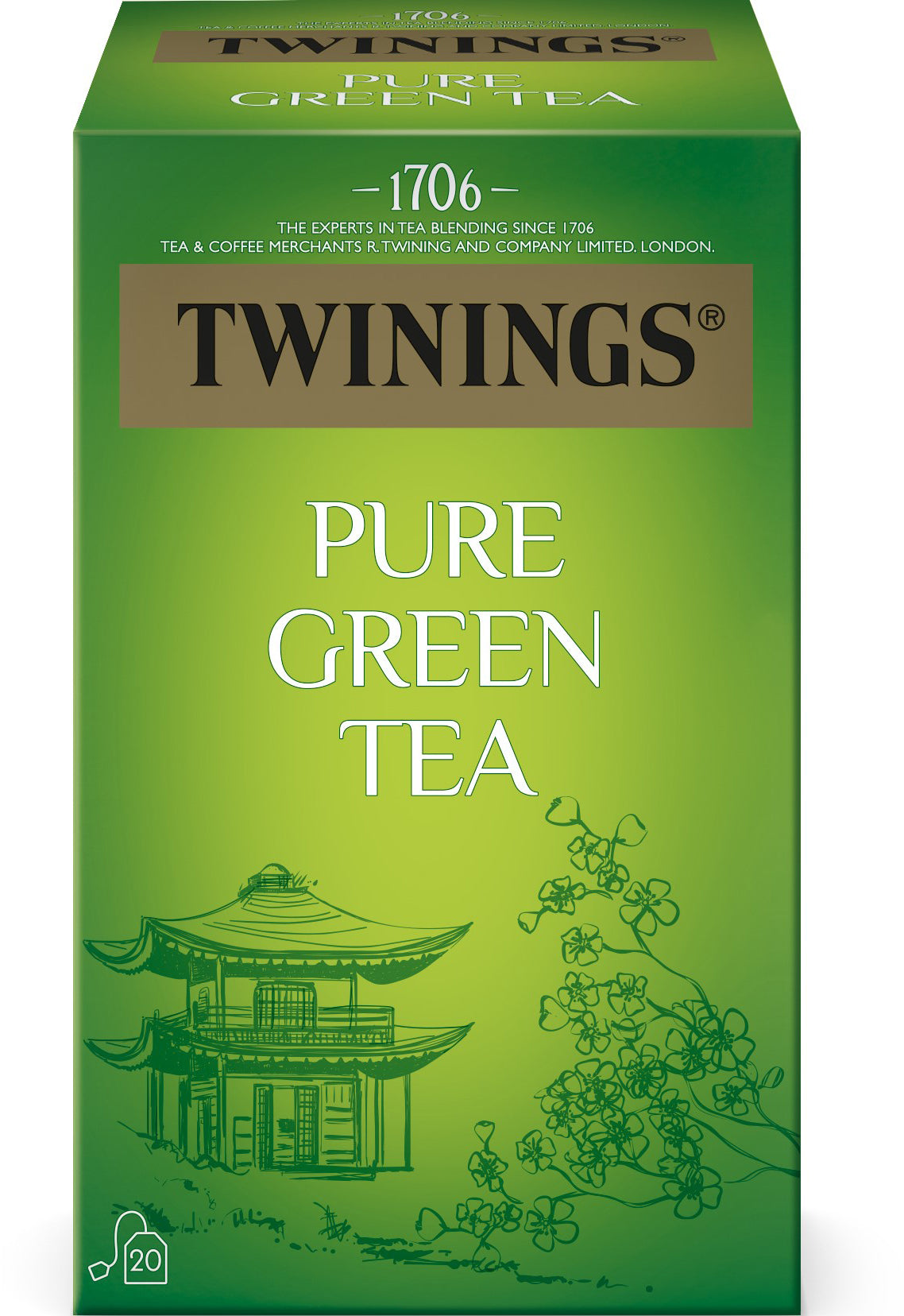 TWININGS Pure Green Tea 100017999 Sachets 2g, 20 pcs.