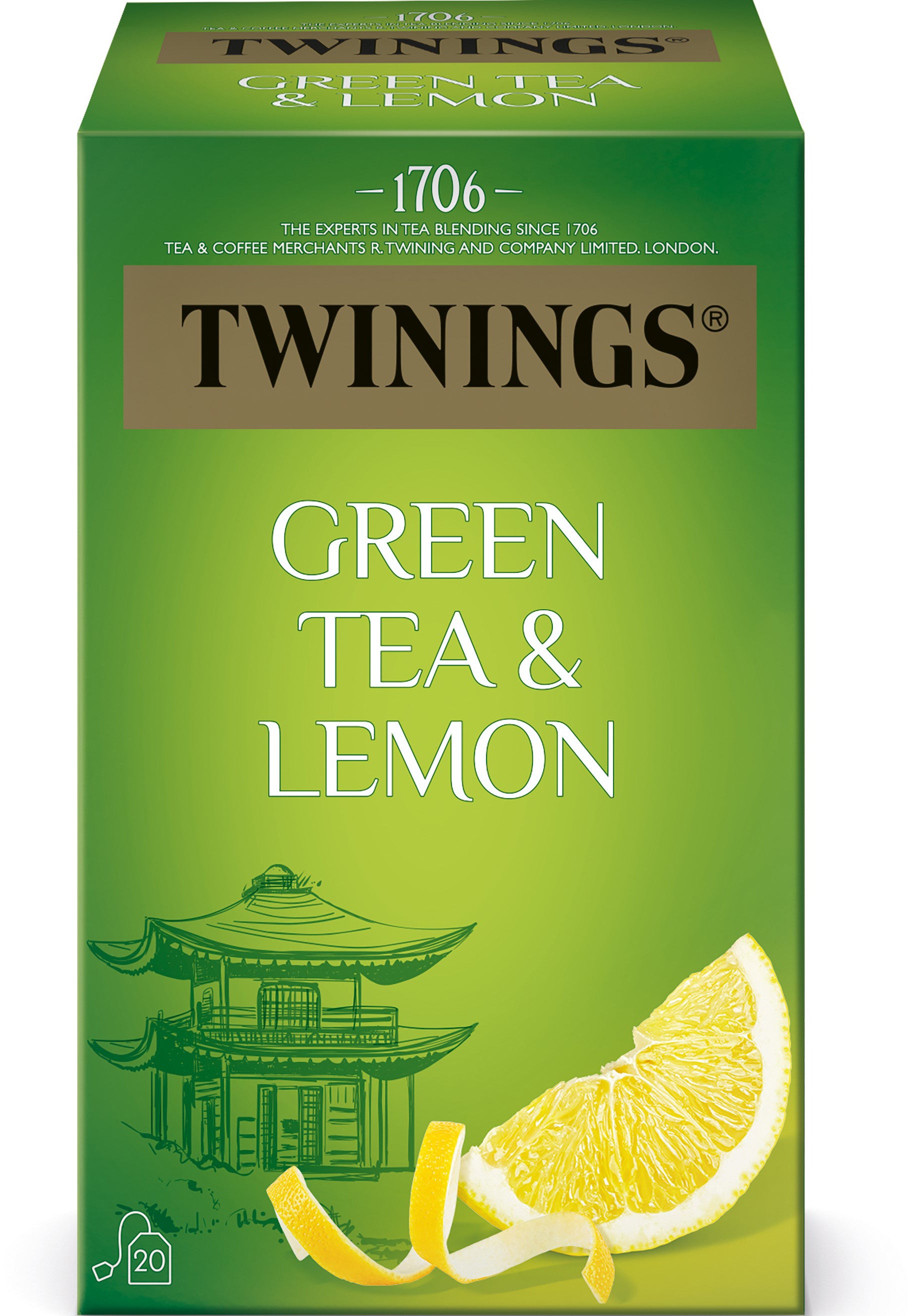 TWININGS Green Tea Lemon 100018000 Sachets 1.6g, 20 pcs.