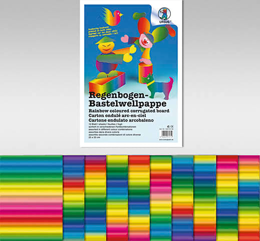 URSUS Carton arc-en-ciel 23x33cm 9280099 coloré ass. 10 feuilles