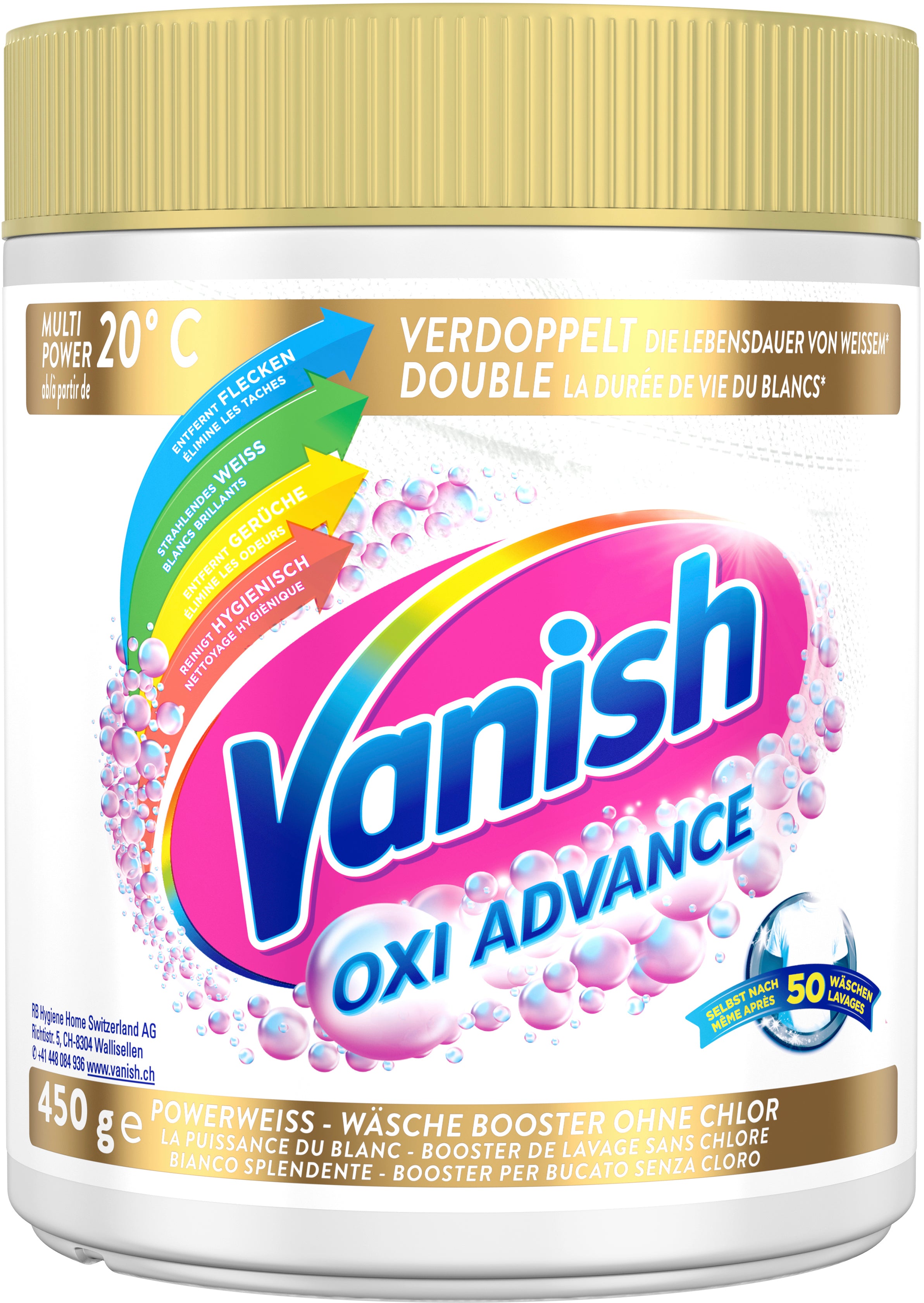 VANISH Pulverwaschmittel 0.45kg 3280505 Gold Advance Weiss
