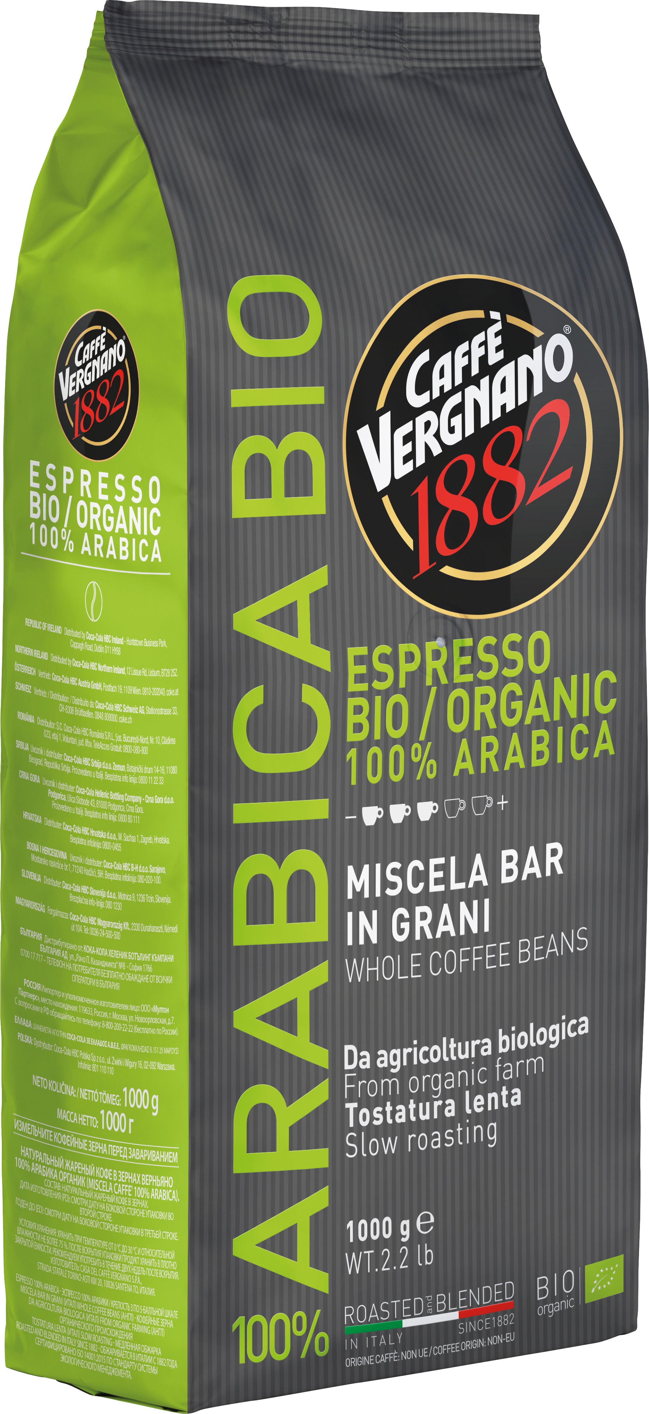 VERGNANO Espresso Arabica 100% Bio 1kg 2290701 Café en grains