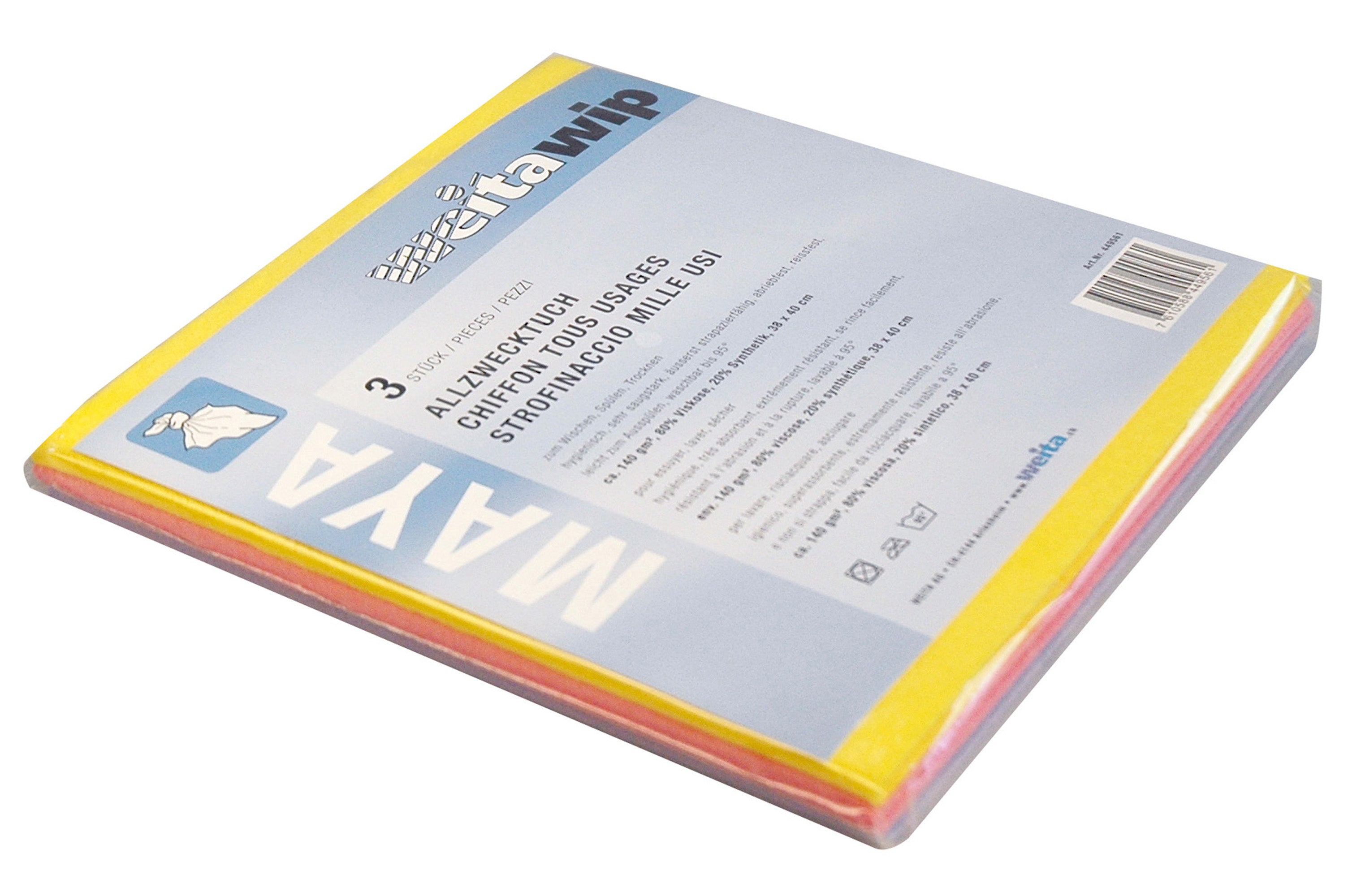 WEITACLEAN Lingettes Maya 38x40cm 449561 assorti 3 pièces